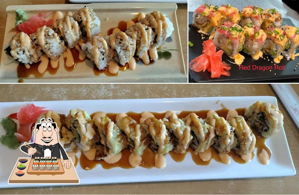 Sushi rolls are available at Kakashi Hibachi and Sushi Express