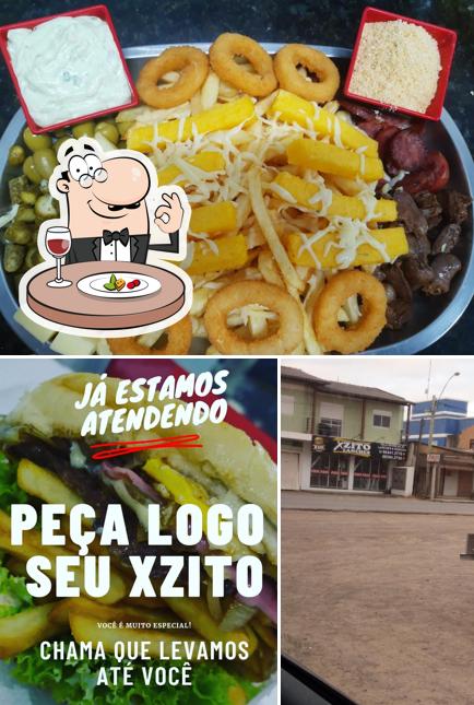 Dê uma olhada a ilustração apresentando comida e exterior no Xzito lanches