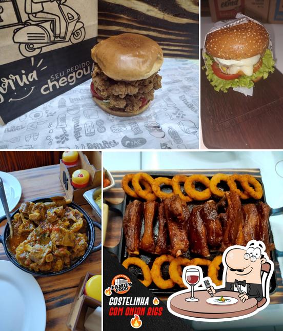 Sanduíche de carne de porco desfiada em Family Food Contêiner Hambúrguer Artesanal Picanha na Chapa