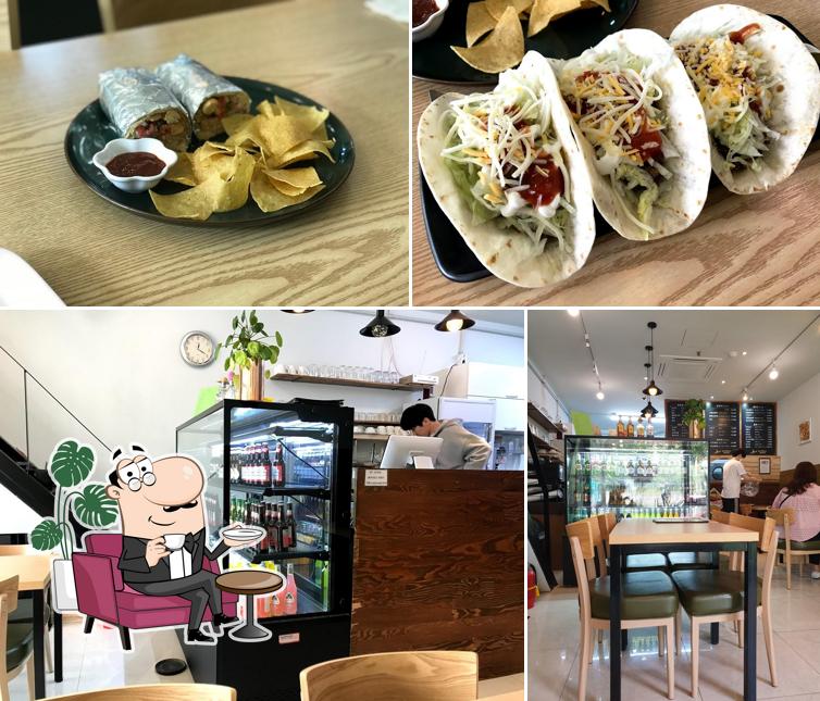Among various things one can find interior and food at 로스 아미고스