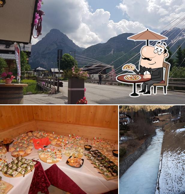 La esterno e tavolo da pranzo del ristorante