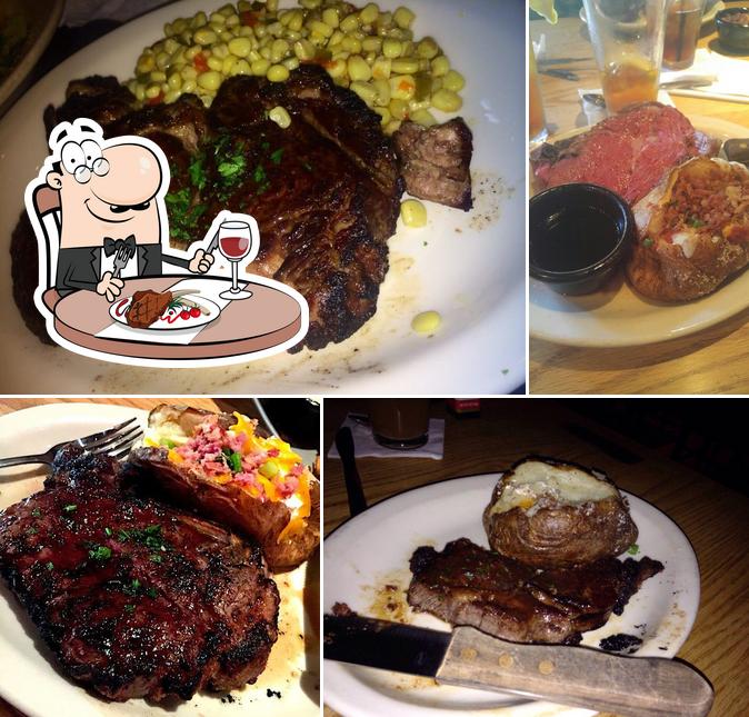 Get meat dishes at Carolina Roadhouse