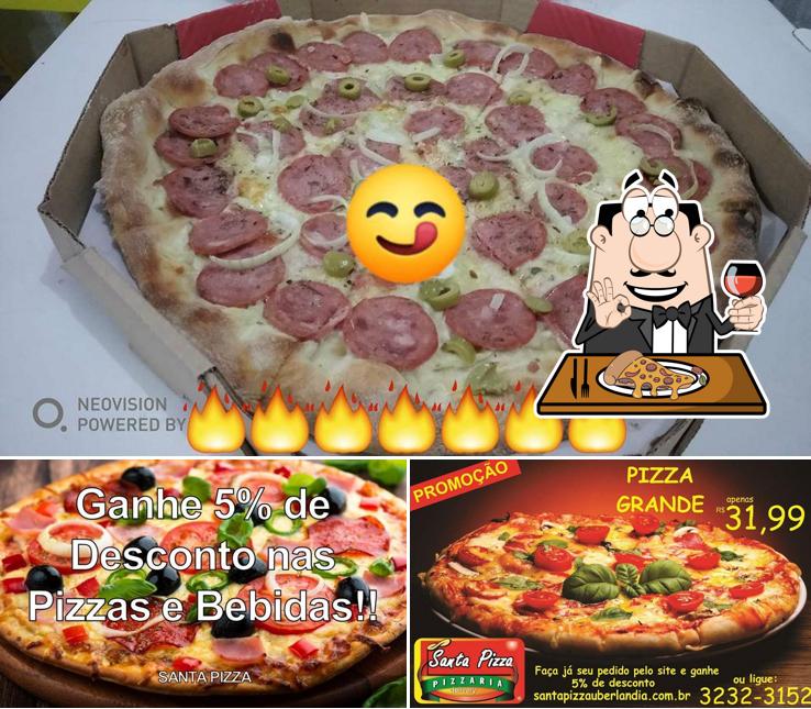 Peça pizza no Santa Pizza Uberlândia