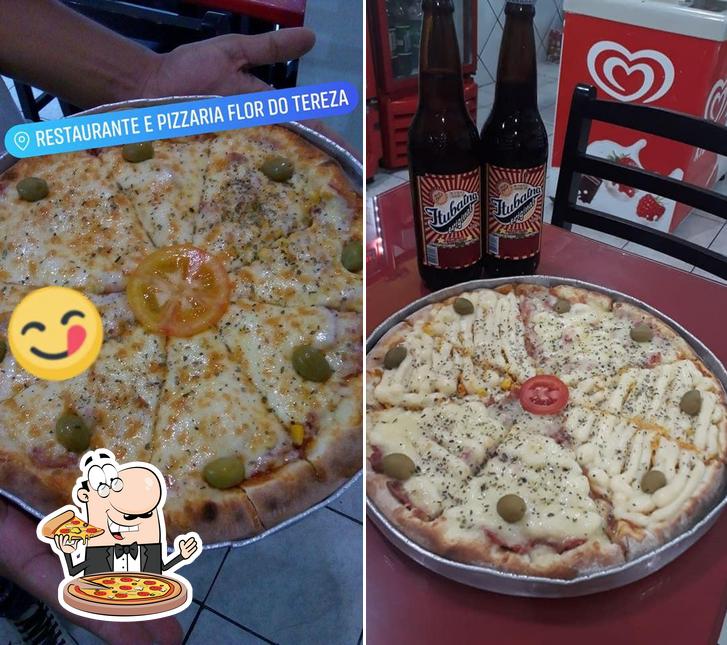 Experimente pizza no Restaurante e Pizzaria Flor do Tereza