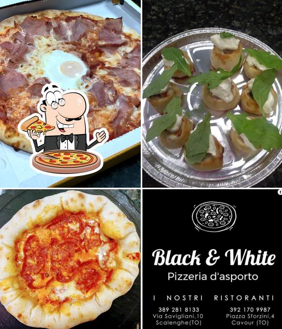 A Pizzeria Black & White, puoi ordinare una bella pizza