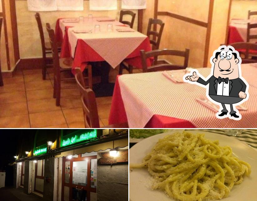 La interni e cibo del ristorante