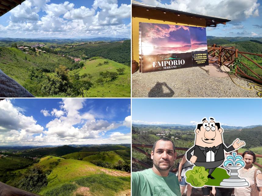 Você pode espairecer no na área externa do Empório Serrano do Rodrigo
