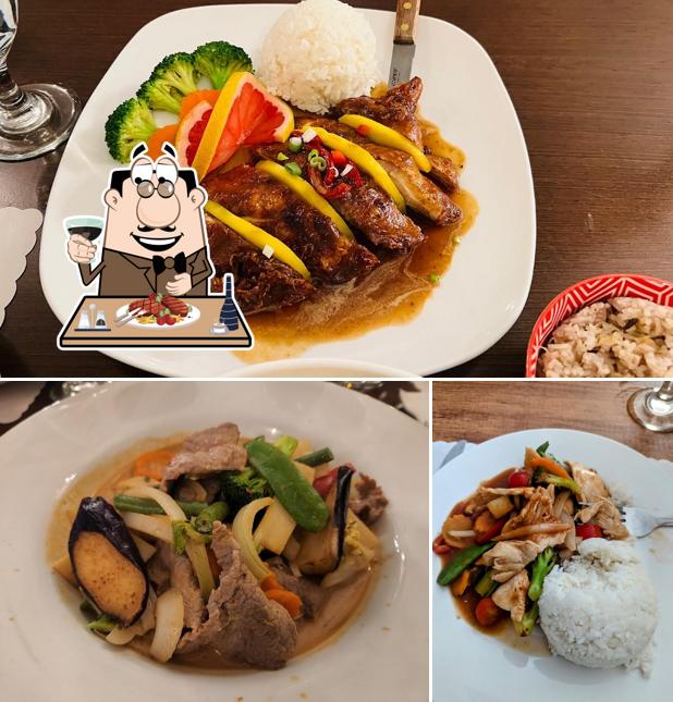 Order meat meals at Nine Thai Cuisine