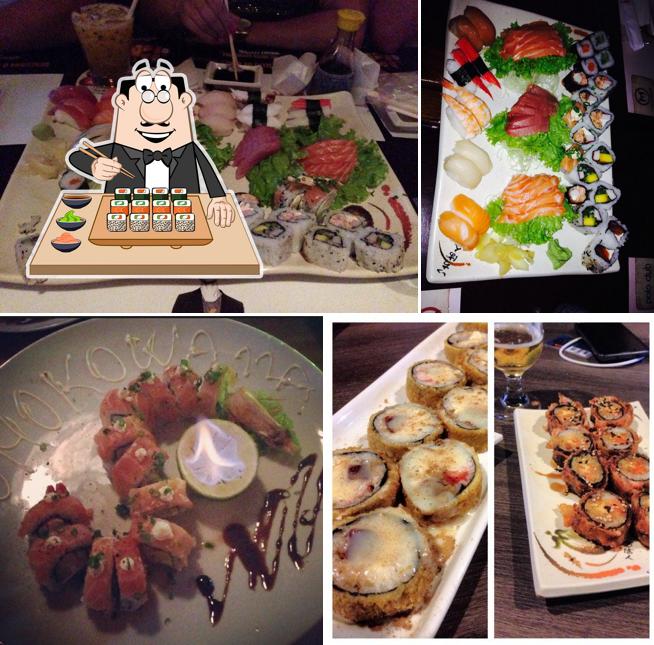 Peça diferentes opções de sushi