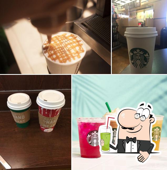 Enjoy a beverage at Starbucks