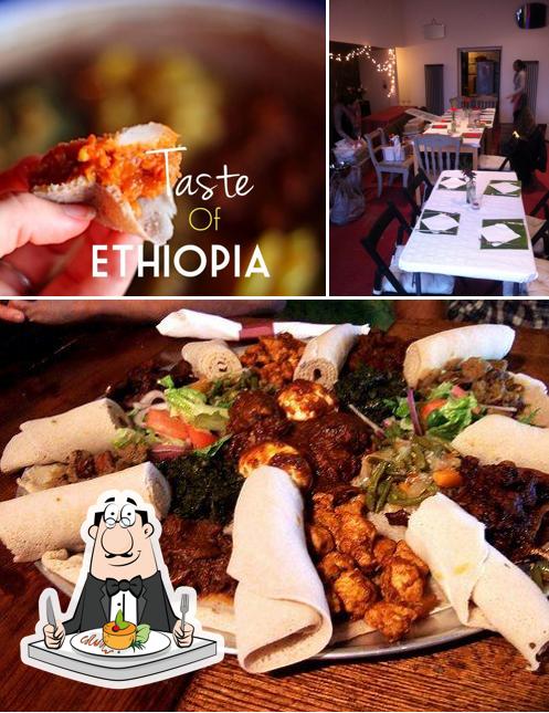 The photo of food and interior at Taste of Ethiopia