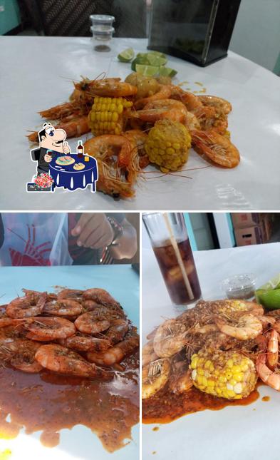 Order seafood at G Shrimp Rosarito Beach