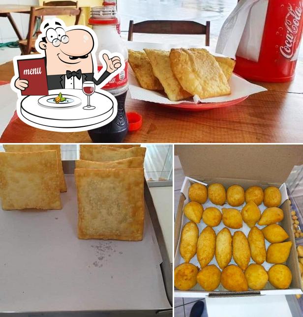 Confira a imagem mostrando comida e bebida no Rogério Salgados