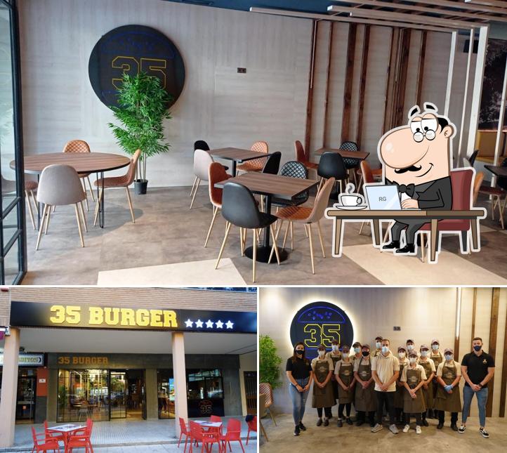 El interior de 35 Burger Badajoz