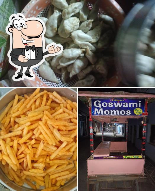 Look at the picture of Goswami momos center