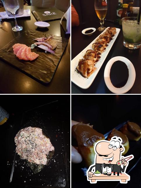 Rolos de sushi são disponibilizados no Sake Temakeria Bancários