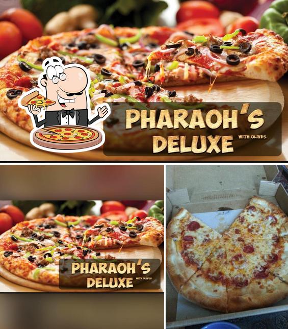 Pick pizza at Pharaoh's Pizza Palace