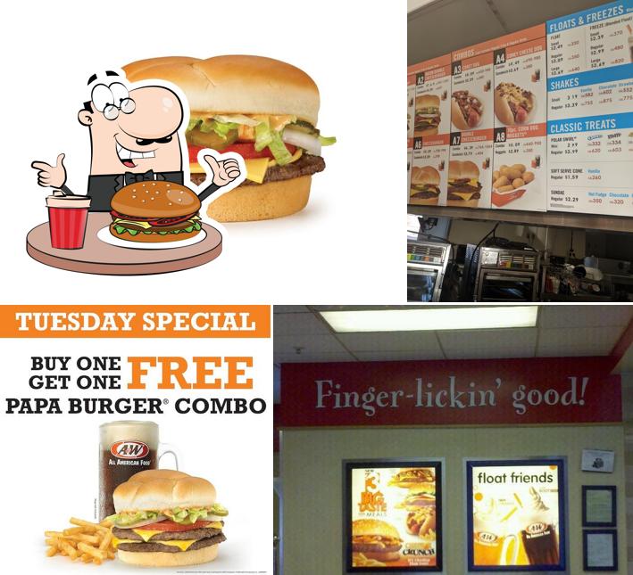 Try out a burger at A&W Restaurant