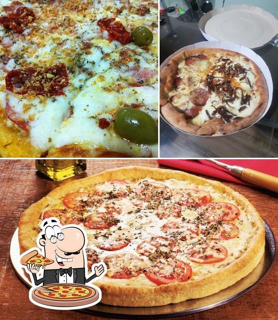 Escolha diferentes variedades de pizza