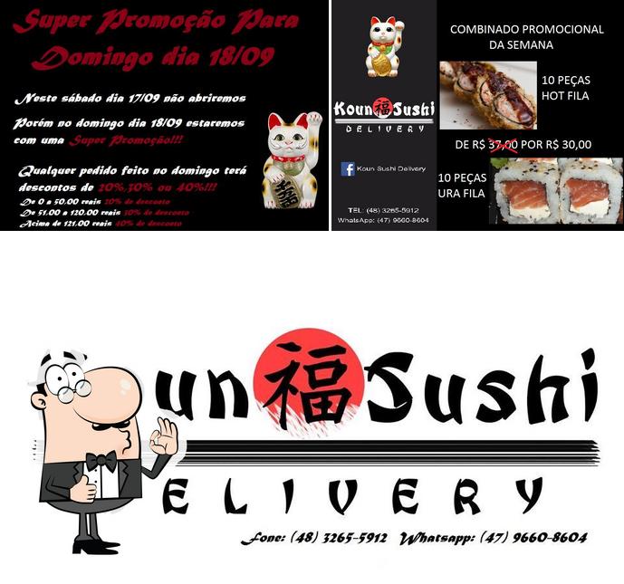 See this picture of Koun Sushi Delivery