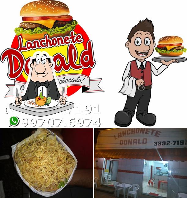 Dê uma olhada a imagem apresentando comida e interior no Lanchonete Donald