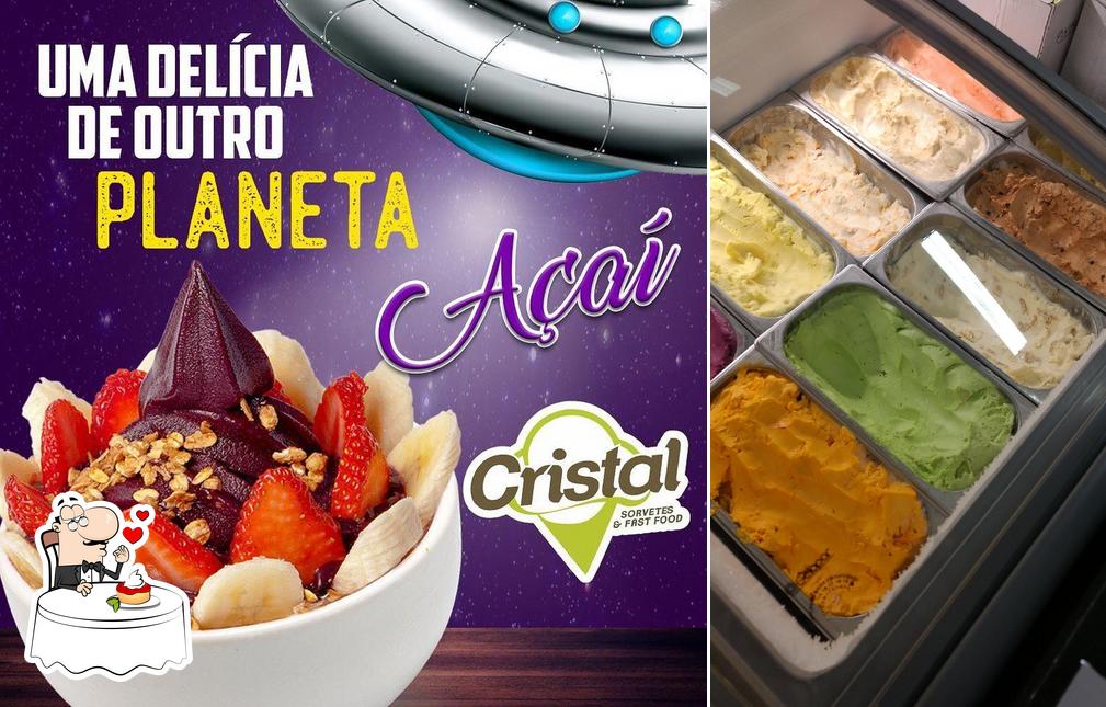 Cristal Sorvetes serve uma gama de sobremesas