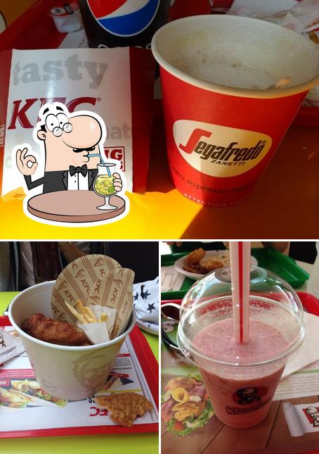 Take a look at the photo displaying drink and dessert at KFC