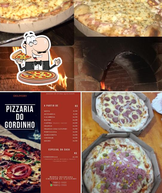 Experimente pizza no Pizzaria Gordinho's