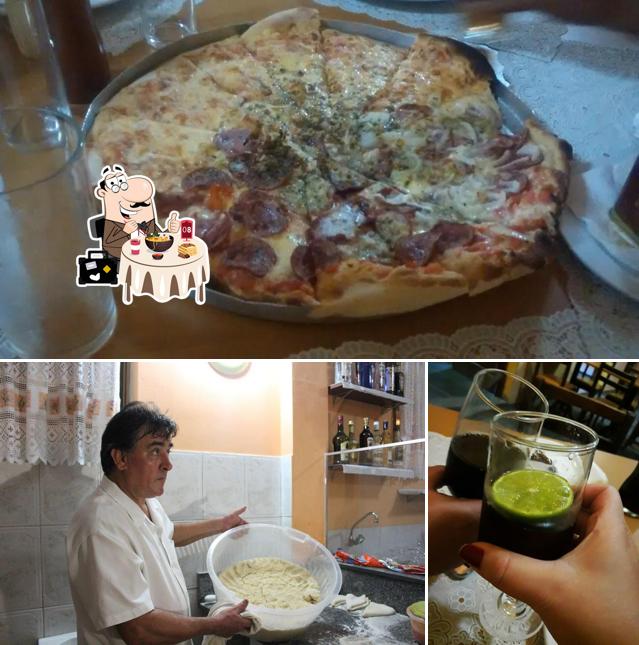 A ilustração a San Pizza’s comida e bebida