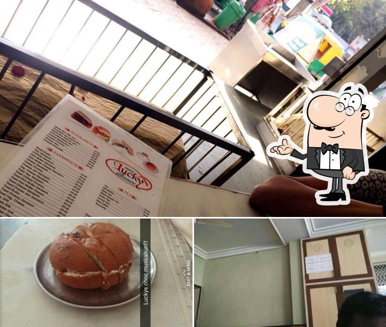 The image of Lucky Tea’s interior and food