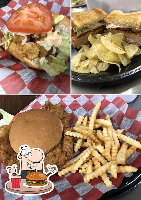 Try out a burger at Grandma's Goodies & Gumbo