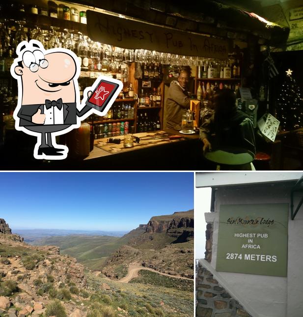 Voici la photo indiquant la extérieur et comptoir de bar sur Highest Pub In Africa