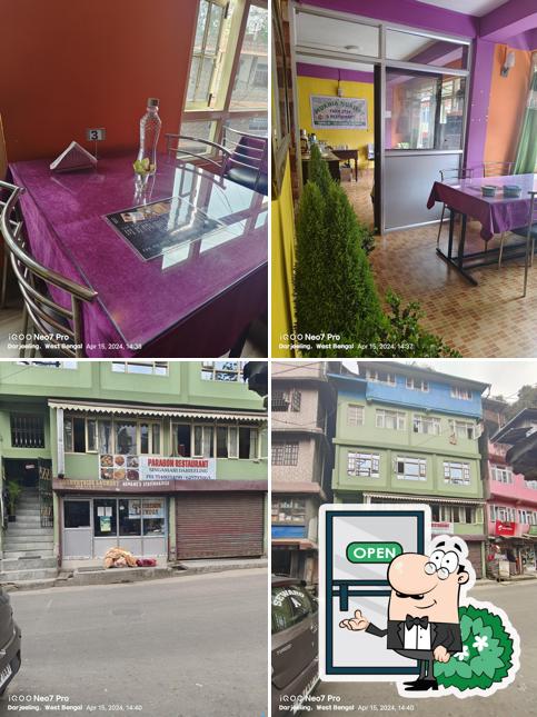 The image of exterior and interior at Paragon Restaurant