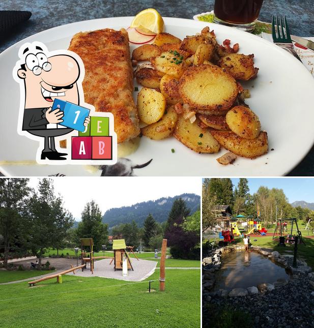 Among various things one can find play area and burger at Allgäuer Stuben im Haus des Gastes