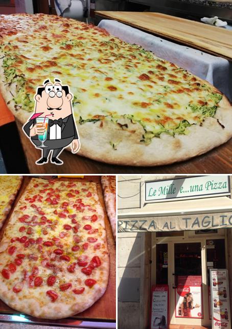 Le mille e... Una pizza se distingue par sa boire et pizza