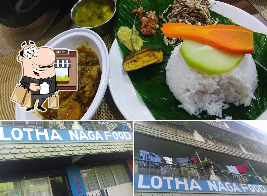 Check out the image showing exterior and meat at Lotha Naga Food