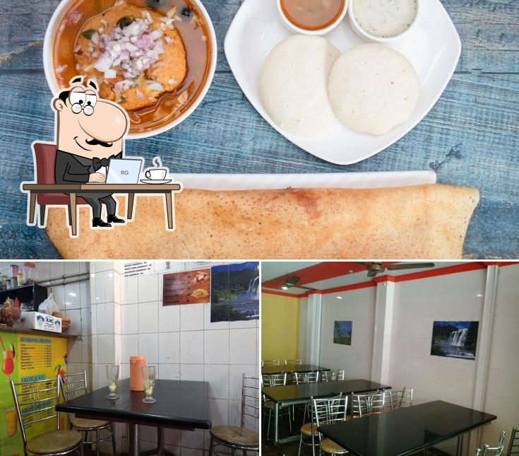 The image of interior and food at Food corner