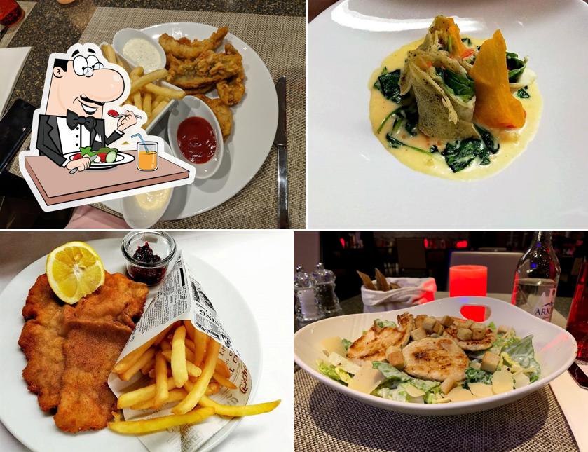 Fish and chips e scaloppine al Restaurant Horizon10 @Hilton Zurich Airport