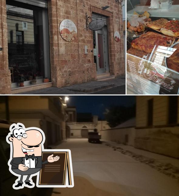 La esterno e cibo del ristorante