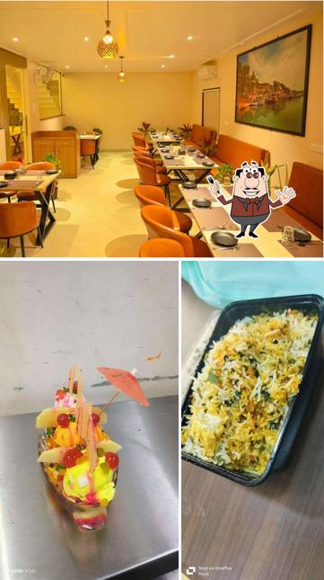 Among different things one can find food and interior at Revaa Pure Veg