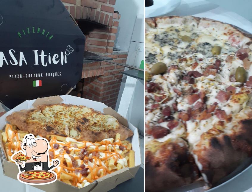 Escolha pizza no Pizzaria Casa Itieli