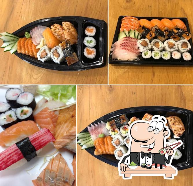 Rolos de sushi são disponibilizados no Kyoto Restaurante
