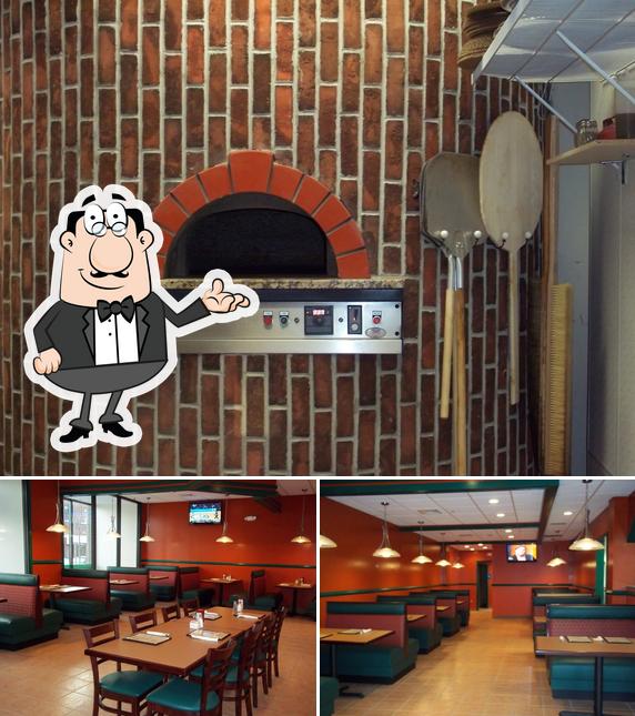 The picture of interior and food at Neighborhood pizza & grill