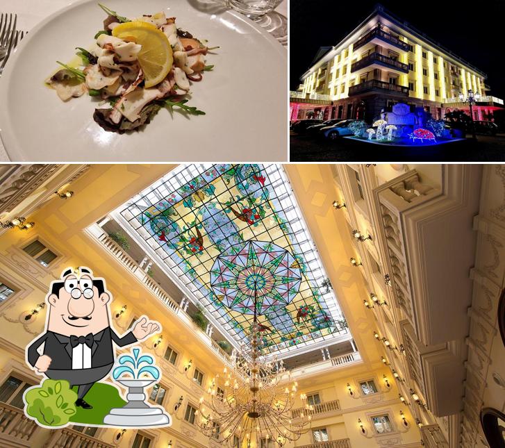 Questa è la immagine che presenta la esterno e cibo di Grand Hotel Vanvitelli