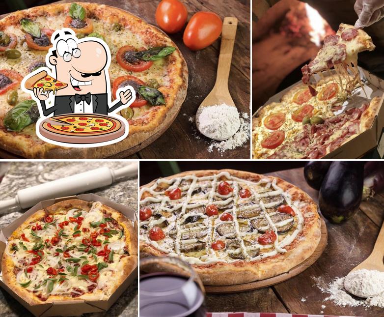 Escolha diferentes variedades de pizza