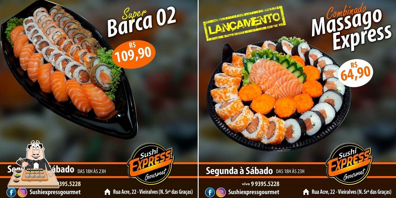 Prove diversas opções de sushi