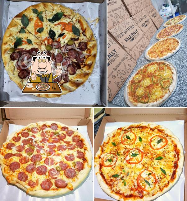 Escolha pizza no Villa Itally