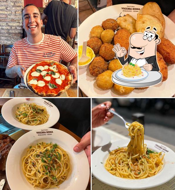 Spaghetti alla carbonara al Trattoria Vecchia Roma