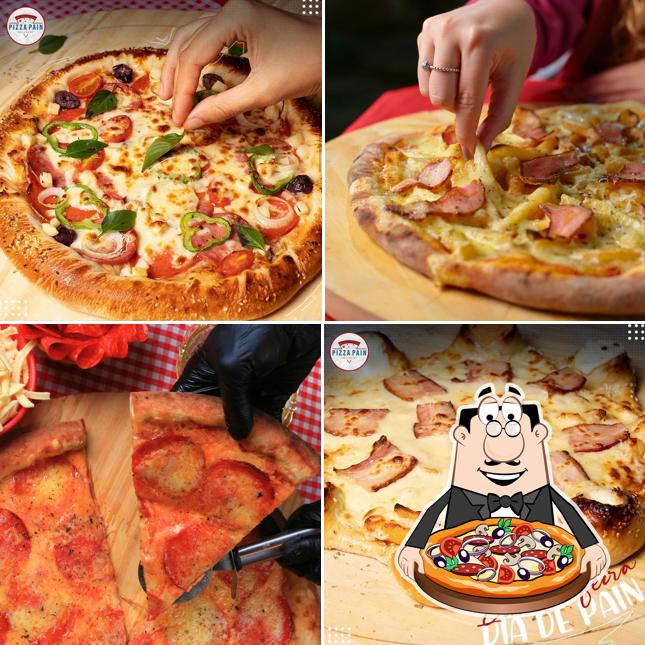 Escolha diferentes variedades de pizza