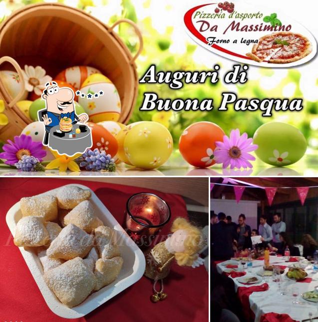 Tra le diverse cose da Pizzeria d’ Asporto da Massimino - Villa d'Agri - Marsicovetere - Potenza si possono trovare la cibo e tavolo da pranzo